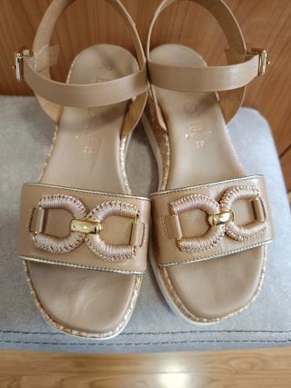 Sandalias REPO Piel Mujer Talla 38 Beige/Oro