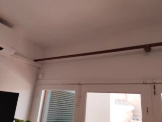 Barandilla Cortina Madera + Soporte