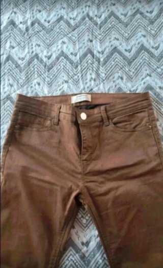 Pantalón vaquero de mujer, color caqui, talla 38