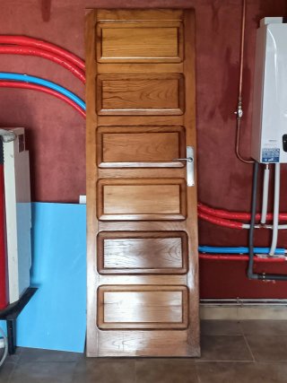 Lote 7 puertas madera maciza castaño