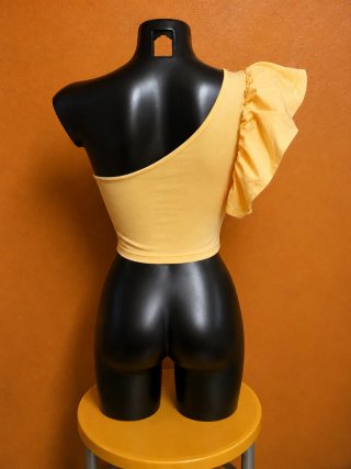 Zara Top Monospalla Giallo Taglia M
