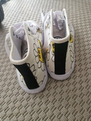 Botas DC Shoes Lona Flores Blancas y Amarillas