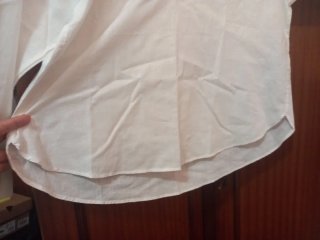 Camisa blanca elegante mujer M Lino y algodón