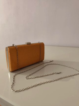 Bolso de fiesta clutch naranja/dorado