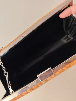 Bolso de fiesta clutch naranja/dorado