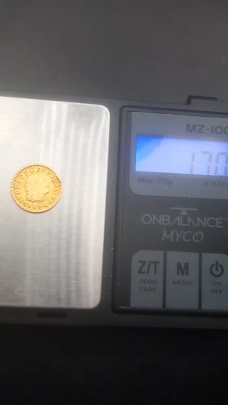 Moneda Medio Escudo Oro 1744