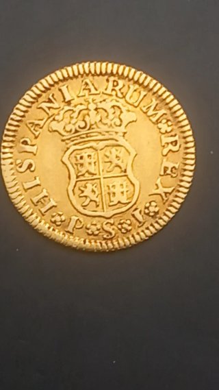 Moneda Medio Escudo Oro 1744