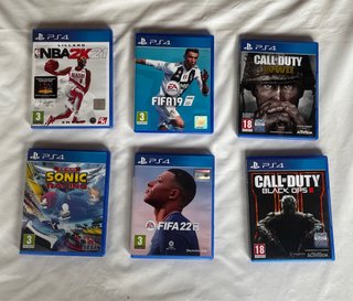 Juegos PS4: COD Black Ops III,WWII FIFA 19, 22