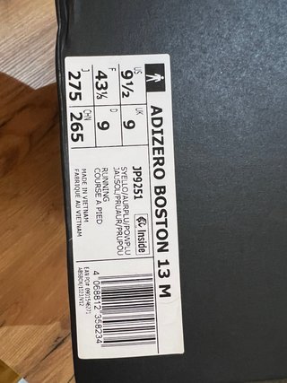Adidas Adizero Boston 13 M Negro/Amarillo