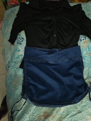 Vestido,falda tejana,camiseta,poco uso shein 1XL.