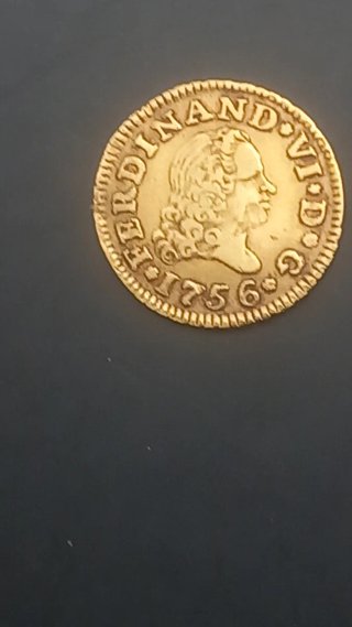 Moneda Medio Escudo Oro 1756