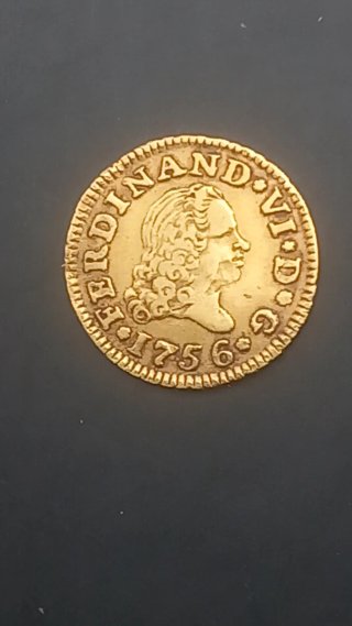 Moneda Medio Escudo Oro 1756