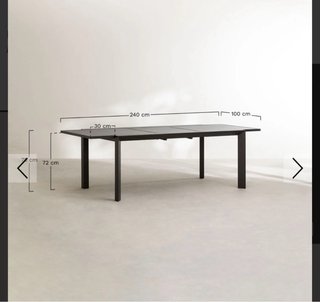 Mesa extensible exterior gris