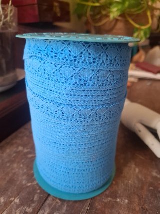 BOBINA PUNTILLA AZUL. ENCAJE