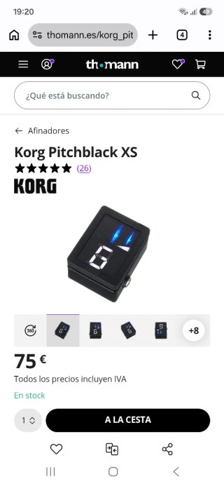 Afinador Korg Pitchblack XS