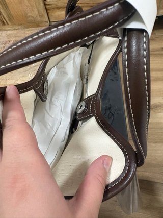 Bolso Zara Beige y Marrón Nuevo con Etiqueta