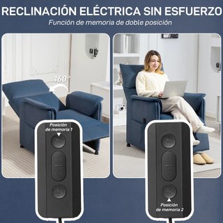Sillón Reclinable Eléctrico Azul