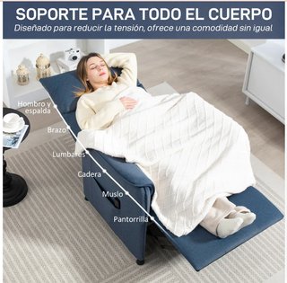 Sillón Reclinable Eléctrico Azul
