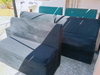 Lote Sofás Negro y Turquesa