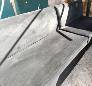 Lote Sofás Negro y Turquesa