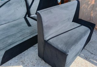 Lote Sofás Negro y Turquesa