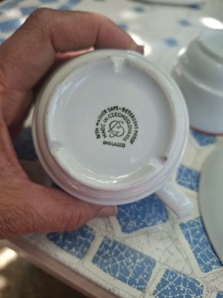 Set Tazas y Platos Porcelana Manzanas y limones