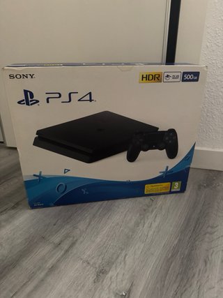 PS4 Slim 500gb con caja + 5 Juegos + Mando Azul
