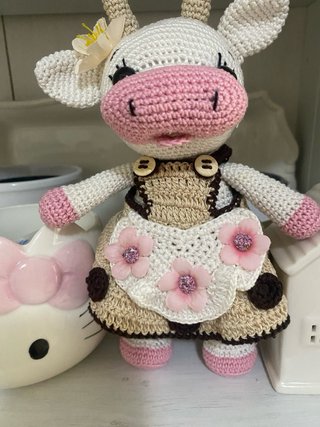 Mucca amigurumi fatta a mano