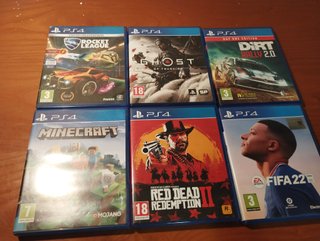 Lote 6 Juegos PS4: RDR2, FIFA 22, Minecraft...