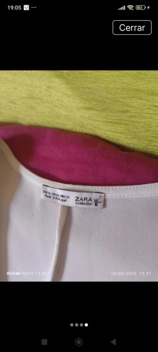 Vestido Zara Blanco y Dorado Poco Uso