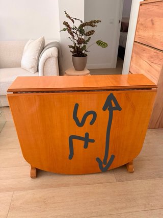 Mesa de madera plegable extensible. Negocianle