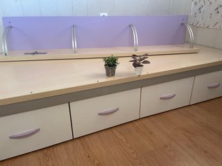 Canapé 90cm con cajones + estantería