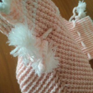 Calze lana rosa e bianche