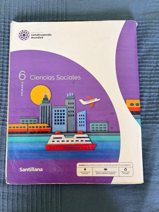 Libro sociales 6 primaria. ISBN 9788414407929