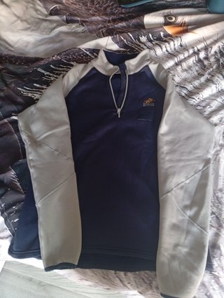 Sudadera Militar Media Cremallera Azul/Beige