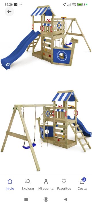 Parque infantil tobogán y columpio