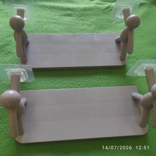 Lote 2 estantes de plástico grises