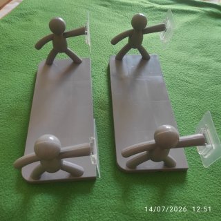 Lote 2 estantes de plástico grises