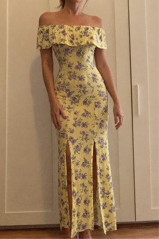 Vestido largo H&M floral amarillo T.XS
