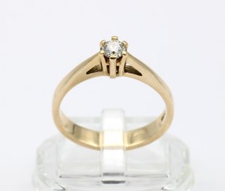 Anillo Oro 14kt Diamante Central