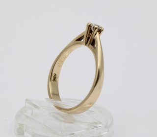 Anillo Oro 14kt Diamante Central