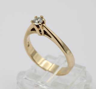Anillo Oro 14kt Diamante Central
