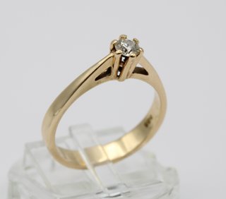 Anillo Oro 14kt Diamante Central