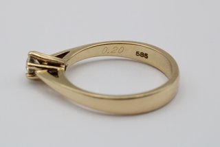 Anillo Oro 14kt Diamante Central