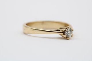 Anillo Oro 14kt Diamante Central