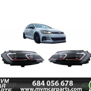 Faros delanteros Red edition Led para VW Golf 7.5