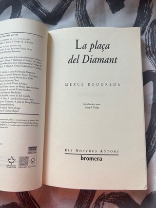 Libro La plaça del Diamant - Mercè Rodoreda