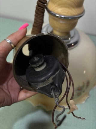 Lampada sospensione anni '70 vetro e legno