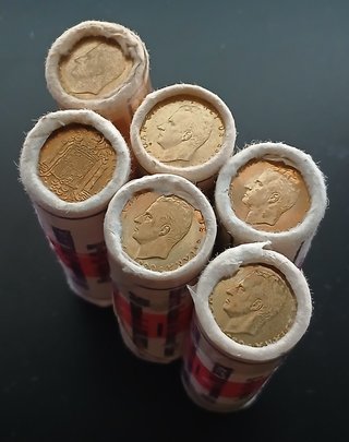 6 Cartuchos de 1 Peseta ¡Oficiales F.N.M.T!