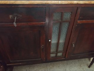 Mueble antiguo madera mármol para restaurar